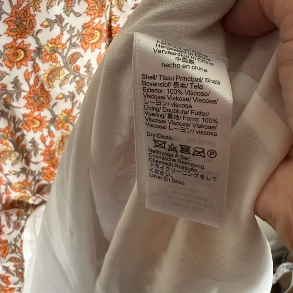 J. Crew Collection Cascading Ruffle Dress in Sunset Rose Block Print Chiffon